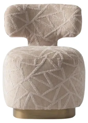 Immagine prodotto di Moderna poltrona beige in legno e tessuto