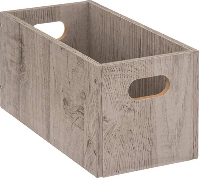 Obrázek produktu pro Box / Krabice do regálu 15x31cm dřevěný šedý