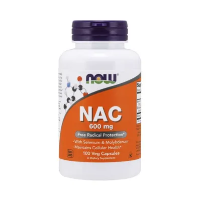 Productafbeelding van Now Foods, NAC (N-Acetyl Cysteine), 600 mg, 100 vegetarische capsules