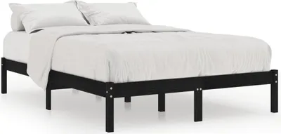 Produktbild von vidaXL Massivholzbett Schwarz Kiefer 140x190 cm