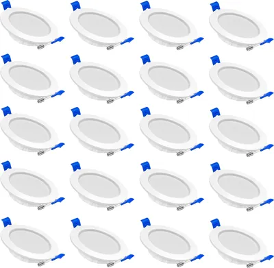 Produktbild von NAIZY LED Einbaustrahler Flach 20x 5W Einbauleuchte LED Spots Kaltweiß Einbauleuchten, Deckenstrahlerfür Wohnzimmer Flur
