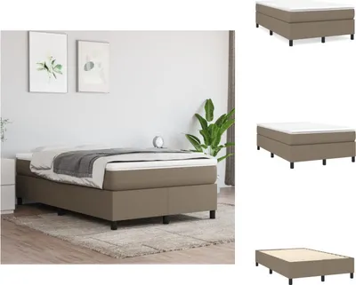 Produktbild von vidaXL Boxspringbett Taupe 120x200 cm Stoff -  Betten & Bettgestelle