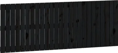 Produktbild von vidaXL Wand-Kopfteil Schwarz 159,5x3x60 cm Massivholz Kiefer