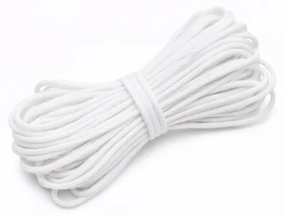 Flaches Gummiband 3 mm x 10 m, weiß, elastisch, zum Nähen & Basteln