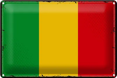 Produktbild von Blechschild Flagge Mali 30x20cm Retro Flag of Mali