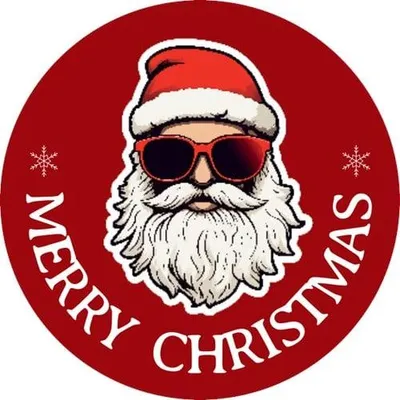 Obrázok produktu pre Vianočné nálepky Okrúhly červený Fi30mm Santa Claus, 200ks