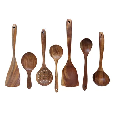 Produktbild von Kochbesteck-Set Küchenhelfer Set Holz,7teiliges Set,hitzebeständig,antihaftbeschichtet