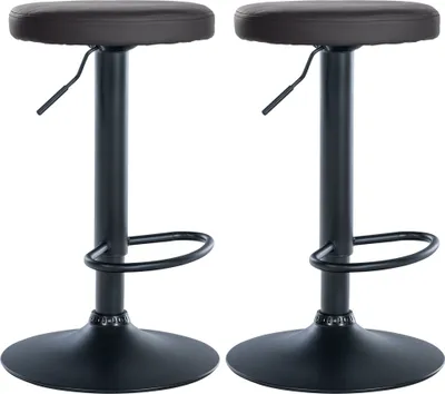 Produktbild von 2er Set Barhocker HLO-CP290 Kunstleder schwarz  schwarz