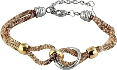 Produktbild von Akzent Geflochtenes Armband aus Edelstahl in goldfarbig mit IP Roségold-Beschichtung