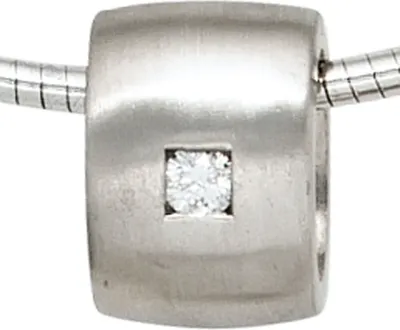 Produktbild von JOBO Anhänger 925 Sterling Silber rhodiniert mattiert 1 Diamant Brillant 0,05ct.