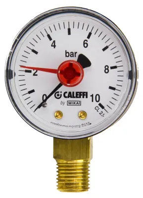 Productafbeelding van Caleffi Manometer 1/4" UNI, bereik -20 tot +90 graden, 0-10 bar