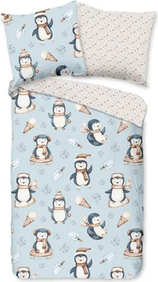 Produktbild von Duvet cover Good Morning 135x200 + 1* 80x80 cm - penguins