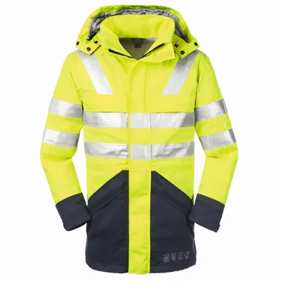 Produktbild von 4PROTECT® Multinorm-Warn-Wetterschutz-Jacke EDMONTON, Leuchtgelb/Navy L