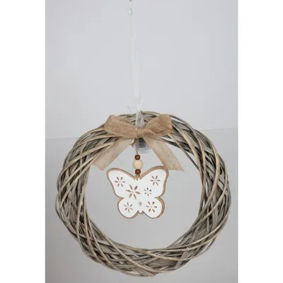 Image de 12x couronne en osier Pâques lapins de Pâques oeufs Suspendre porte mur table décoration bois