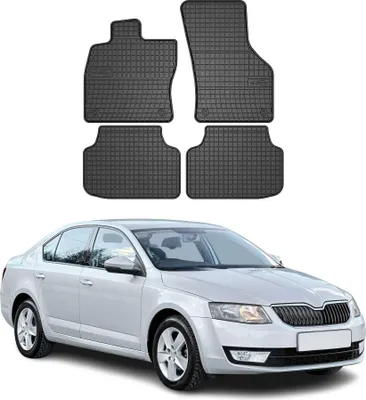 Image de Tapis de Sol pour Skoda Octavia 2012-2019 Caoutchouc Noir