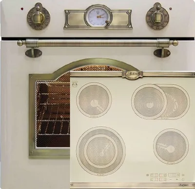 Produktbild von Kaiser Herd Set  EH 6355 ElfEm Retro Elektro Einbau Backofen Autark 60cm 67L+Kaiser Empire KCT 6185 ElfEm High Light Glaskeramik Kochfeld 60 cm