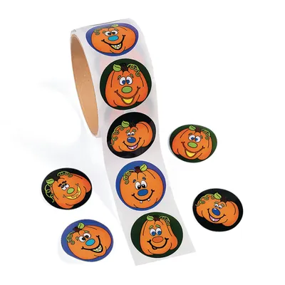 Produktbild von Lustige Halloween Kürbis Gesichter Aufkleber Sticker 100 Stück