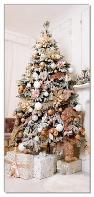 Produktbild von Wallario selbstklebende Türtapete 93 x 205 cm mit Schutzlaminat - Eleganz unterm Weihnachtsbaum