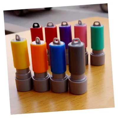 Produktbild von 20-teiliges Set aus Kunststoff-Rundstempeln für DIY-Journaling
