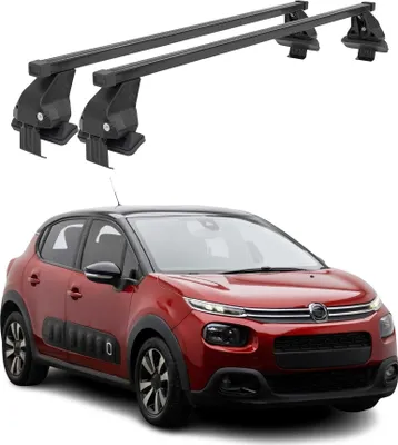 Image de Barres Transversales Menabo pour Citroen C3 2016-2024 Noir