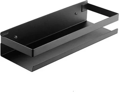 Immagine prodotto di Mensola da bagno - Ripiano per doccia - Cestello per doccia - Organizer da bagno - Cestello per doccia rettangolare - Ripiano per doccia - Mensola da bagno - Acciaio (nero, 20 cm)