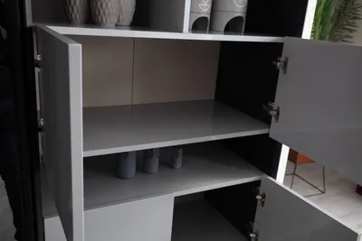 Produktbild von Schwarz-Weiße Wohnwand Designer Wohnzimmer TV-Ständer Wandschrank Neu