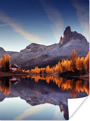 Produktbild von MuchoWow® Poster Berge - Bäume - Herbst - See - Natur 30x40 cm - Wandplakat - Poster Kinderzimmer