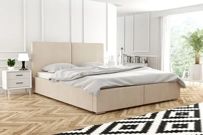 Produktbild von ADIDAR Emmia Polsterbett 180x200cm Metallrahmen mit hydraulischen Wagenhebern Lattenrost Bettkasten Premium Design (Aprikose - Magic Velvet 2244)