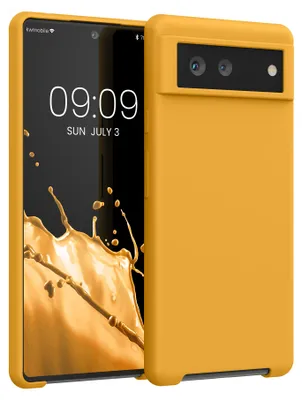 Produktbild von kwmobile Handyhülle für Google Pixel 6 Hülle - Case Silikon - Kabelloses Laden - Schutzhülle Cover in Marigold
