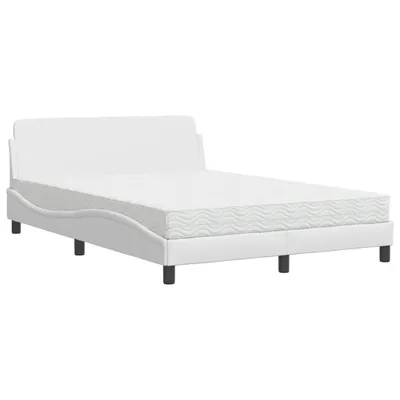 Produktbild von Bett mit Matratze "Dover" Weiß 140x200 cm Kunstleder