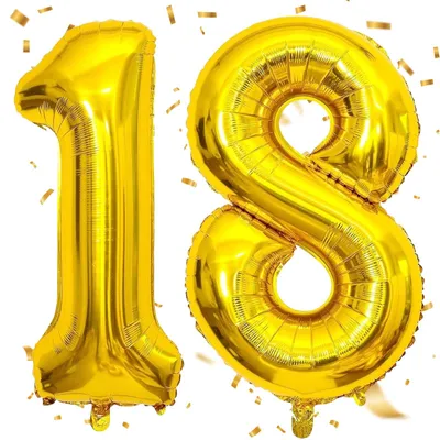 Productafbeelding van Gouden Cijferballon 18 - 40 Inch Folienballon voor Verjaardagen