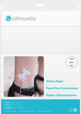 Produktbild von Silhouette - 2 Bogen Tattoo Papier - White - 21,5 x 27,9cm