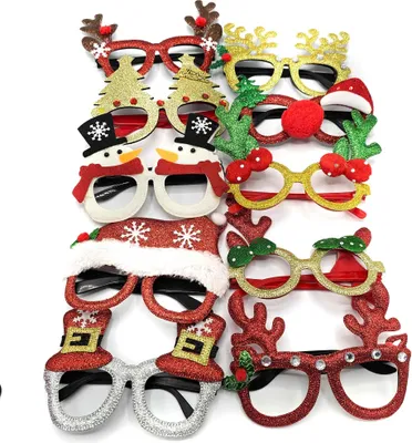 Obrázok produktu pre Okuliare - Okuliare - Vianoce - Otec Vianoc - Vianočný stromček - Vianoce - Xmas - 2 kusy - Náhodné okuliare