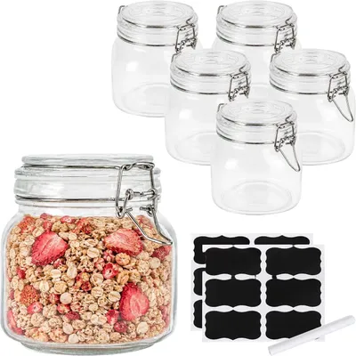 Productafbeelding van Weckpotten - Set van 6 - 750 ml - Jampot - Transparant