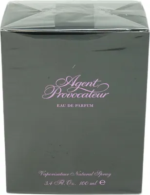 A dark gray box for Agent Provocateur perfume.