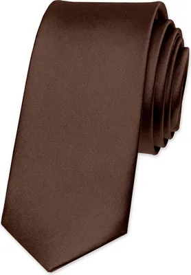 Produktbild von Krawatte Herren Hochzeit Konfirmation Slim Tie Retro Business Schlips schmal Autiga® braun