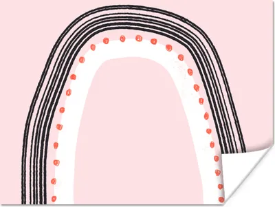 Produktbild von MuchoWow® Poster Regenbogen - Minimalismus - Rosa 40x30 cm - Plakate für die Wände - Poster Wohnzimmer