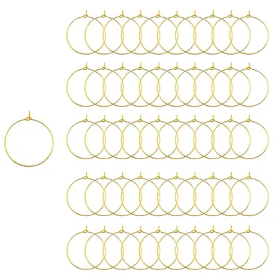 100 Stück 25 mm Glasmarkierungen aus Metall, gold, für Weingläser