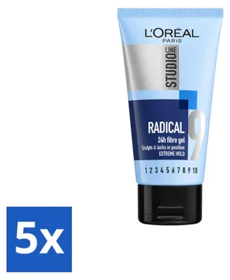Produktbild von 5 x L'Oréal Paris Studio Line Radical 24H Gel Super Strong 150 ml - Vorteilspackung - 5 Stücke