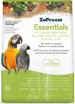 Image de Zupreem Essentials nourriture pour perroquets 7,5 Kg - Granulés complets Pour Oiseaux Grands Et Moyens