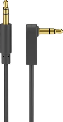 Produktbild von Goobay Audio Verbindungskabel AUX, 3,5mm stereo 3-pol., slim, CU, abgewinkelt