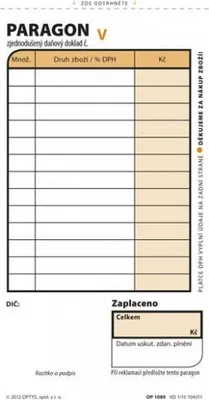 Obrázok produktu pre Paragón obchodný NCR, číslovaný