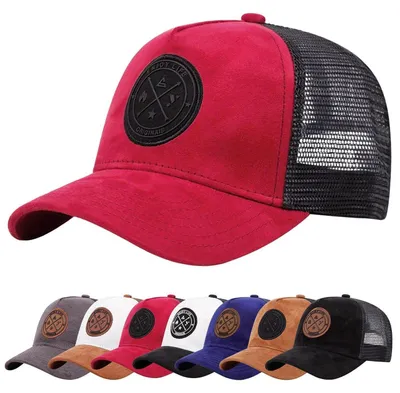 Produktbild von Baseballkappe Herren Einstellbar Netzrücken Rot Einheitsgröße Polyester
