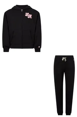 Produktbild von Champion Girls-Sweatsuit Trainingsanzug, Schwarz (Kk001), XS für Mädchen und Jun