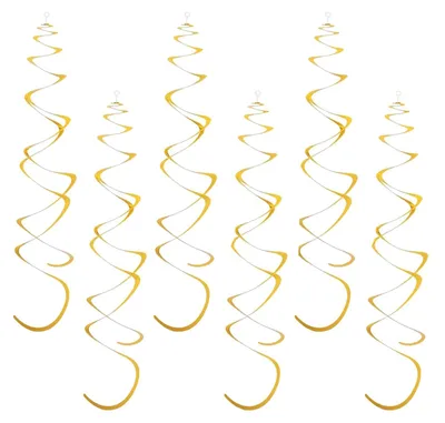 Produktbild von Hängende Spiralgirlanden – 36 Stück – goldene Dekoration für Feiern