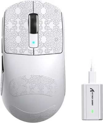 Produktbild von Gaming-Maus, 39 g, Nordic 52840 MCU, PixArt PAW3950MAX Gaming-Sensor, BT/2,4 G/Kabelgebunden, 6 einstellbare DPI bis zu 42000, 250 mAh Akku, PC/Mac