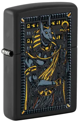 Productafbeelding van Zippo stormaansteker, Mythologie-design, Anubis, zwart, mat, winddicht