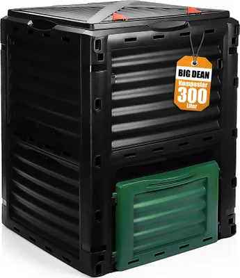 BigDean Komposter Garten 300 Liter – Schnellkomposter aus wetterfestem Kunststoff &  Europe