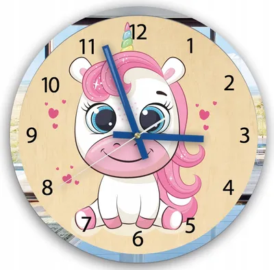 Produktbild von ModernClock, Wanduhr, Wanduhr für Kinder, Einhorn, stille Wanduhr, 30 cm