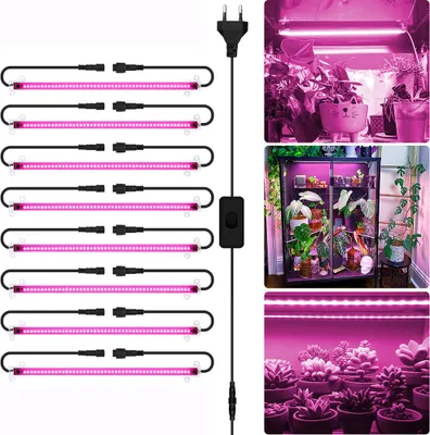 Produktbild von 384 LED Vollspektrum Pflanzenlampe Gewächshaus Zimmerpflanzen Pflanzenlicht Grow Lampe - 8Pcs